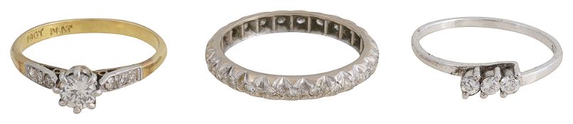 A group of diamond set rings