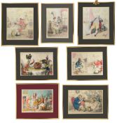 After James Gillray (British 1756-1815) Seven satirical prints