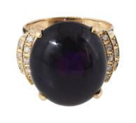 An amethyst and diamond dress ring