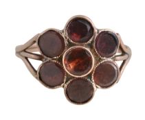 An 18th century garnet-set ring