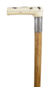 WITHDRAWN. A Japanese shibayama ivory handled malacca walking stick
