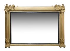 A William IV giltwood gesso overmantel mirror