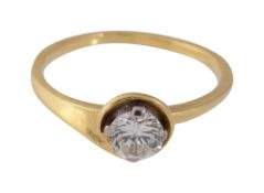 A diamond single stone ring