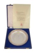 An Elizabeth II limited edition silver commemorative plate