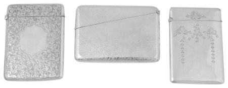 Three Victorian and Edwardian silver card cases