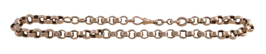 An Edwardian 9ct gold belcher chain