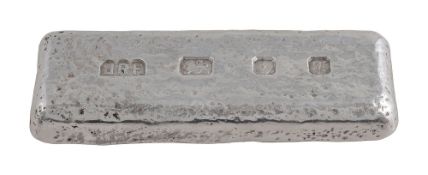An Elizabeth II cast silver ingot
