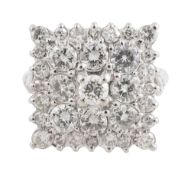 A diamond-set cluster ring