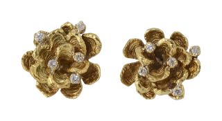A pair of mid 20th century floral earrings