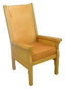 Mouseman. An oak smokers armchair