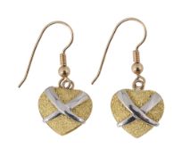 A pair of heart drop-earrings