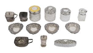 A collection of silver items