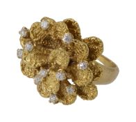 A mid 20th century 18ct yellow gold and diamond-set ring by Ben Rosenfeld