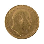An Edward VII full sovereign 1910