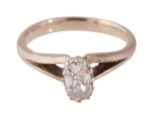 A diamond single stone ring