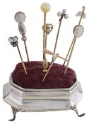Eight Victorian or Edwardian gem-set stick pins