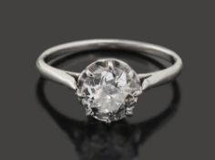 A diamond single stone ring