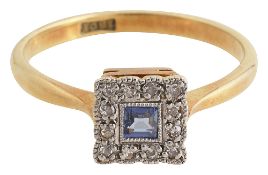 A sapphire and diamond-set ring