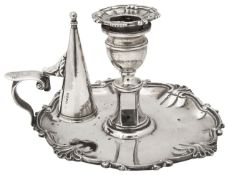An early Victorian silver chamberstick