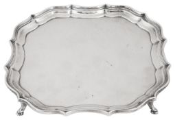 A George V silver salver