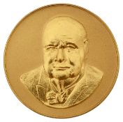 A 22ct gold Sir Winston Churchill 1874-1965 commemorative medallion