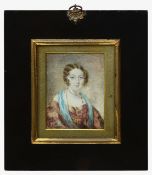 Mid 19th century British School. Portrait miniature of a lady c.1835