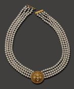 Four strand cultured pearl necklace