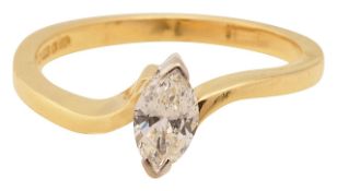 A diamond single stone ring