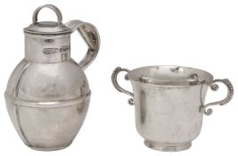 Channel Islands silver Guernsey can + a Guernsey Christening cup