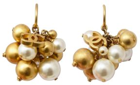 A pair of Chanel dangle bauble earrings