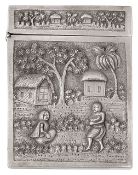 An Indian Colonial silver card case