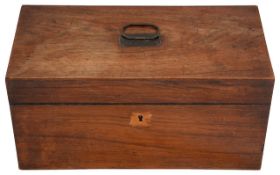 An early 19th century rosewood tea caddy