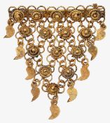 An open wire-work fringe brooch