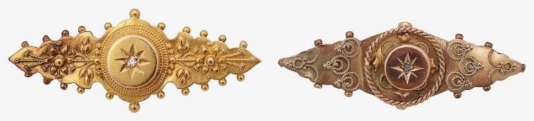 A 15ct gold bar brooch