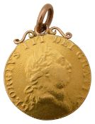 A George III Spade Guinea pendant, 1787