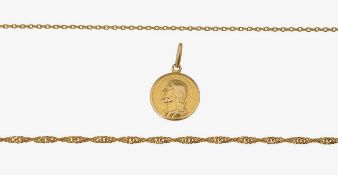 A twisted chain and other items