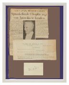 Autographs. Charlie Chaplin