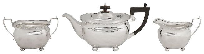 A George VI silver three piece tea service