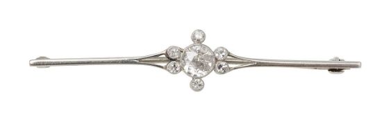 A diamond bar brooch