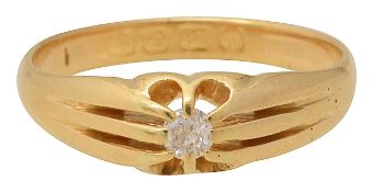 A diamond set gypsy ring