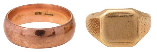 Two 9ct gold rings