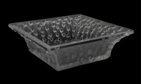 A Lalique 'Roses' pattern crystal bowl