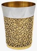 Stuart Devlin. An Elizabeth II Modernist silver and parcel-gilt beaker