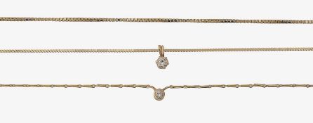 18ct gold diamond single stone necklace