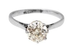 A diamond single stone ring