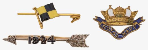 Three Edwardian brooches: