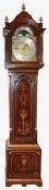 A late Victorian Sheraton Revival mahogany and marquetry long case clock with moonphase