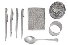 A collection of silver and plated items