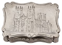 An early Victorian silver vinaigrette