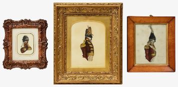 After John Buncombe (1795-1825) Three silhouette portraits of officers